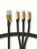 Mythos Tech Essentials Transformer Cable 65W – 5-in-1 Fast Charging for USB-C, Lightning & Micro-USB