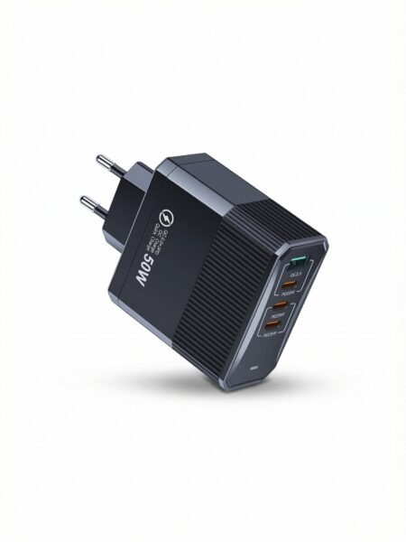 Mythos Tech Essentials 50W Fast Wall Charger – 4-Port USB-A & USB-C Power Adapter with Smart Protection