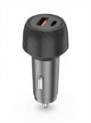 Mythos Tech Essentials 48W Dual-Port Fast Car Charger (USB-C PD + USB-A QC)