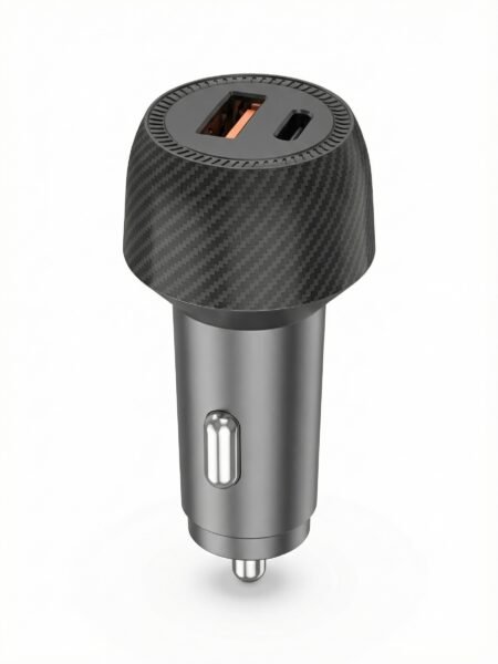 Mythos Tech Essentials 48W Dual-Port Fast Car Charger (USB-C PD + USB-A QC)